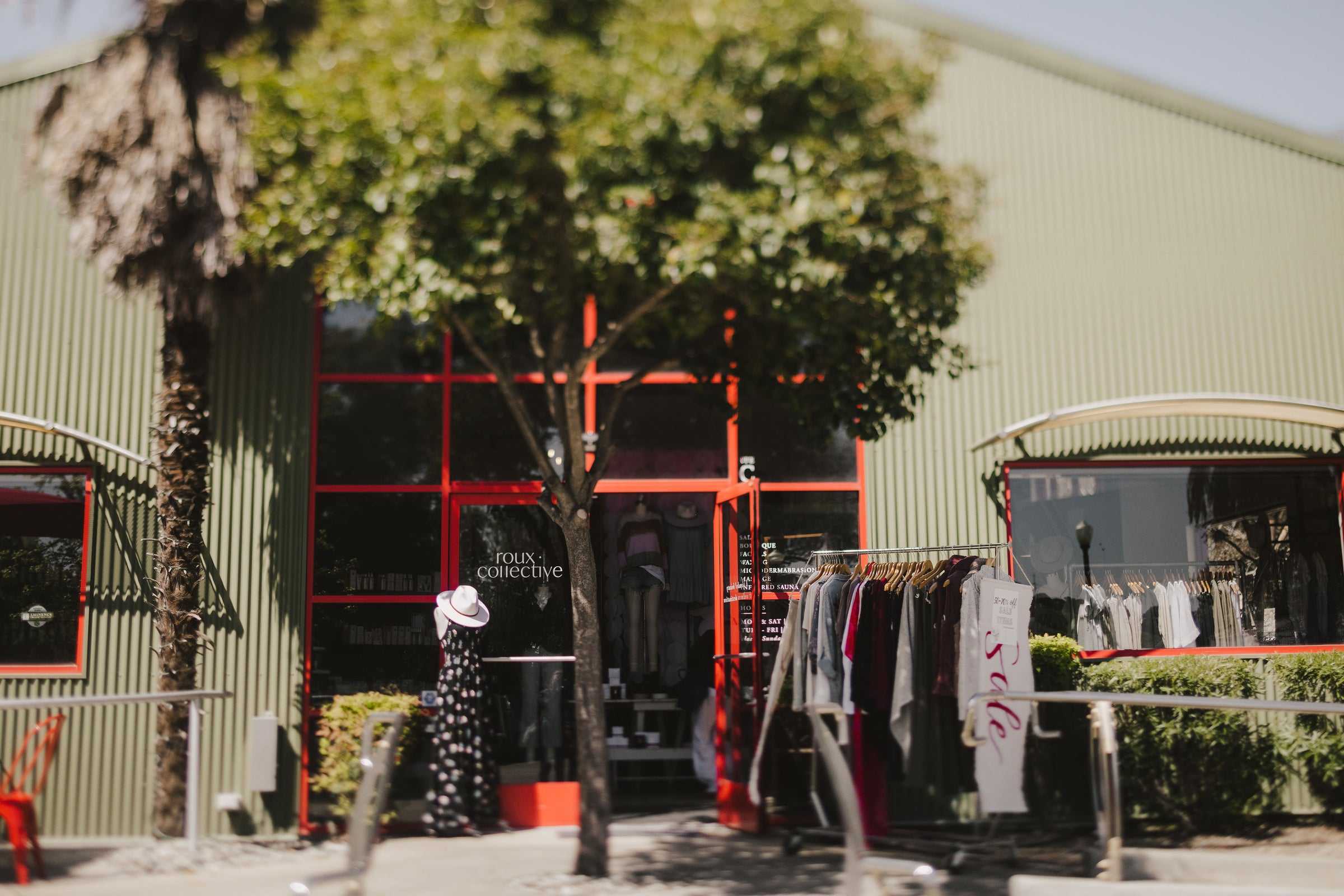 Outside of Roux Collective Salon and Boutique.